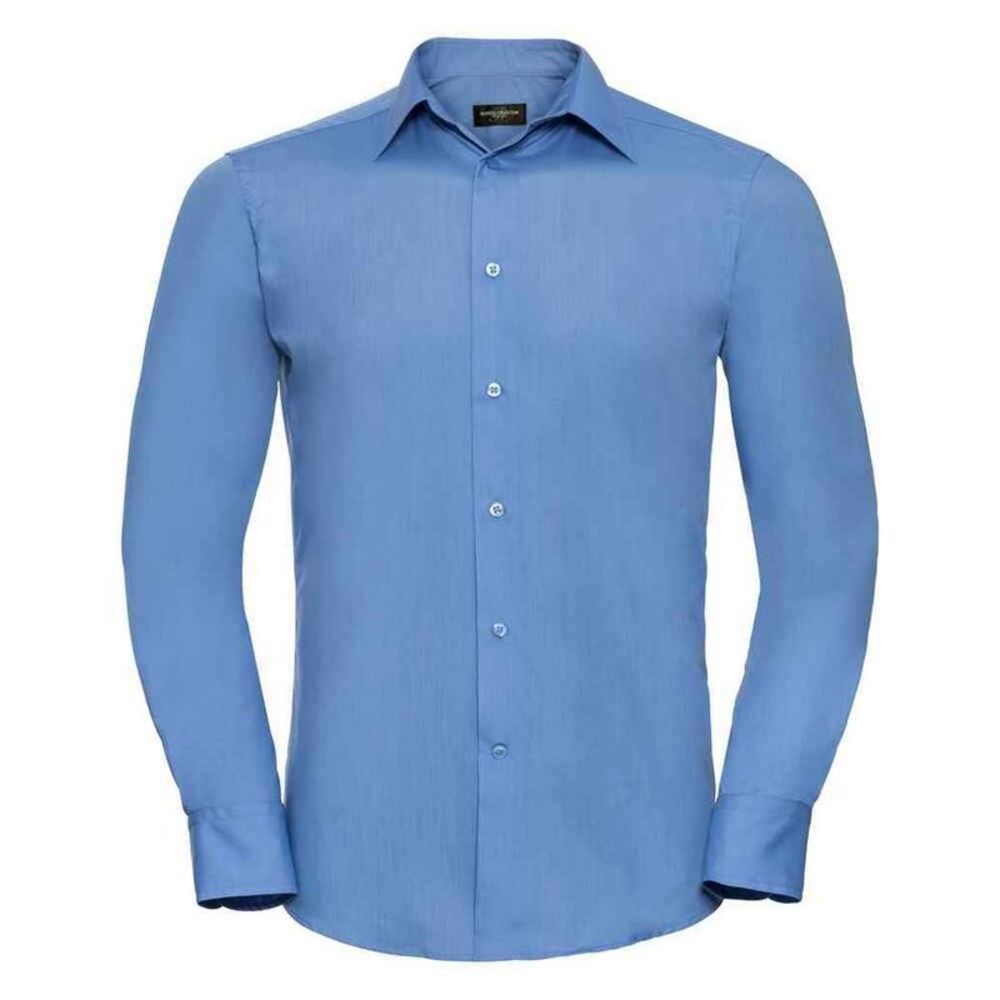 Russell Collection Mens Polycotton Easy-Care Long-Sleeved Formal Shirt / Corpora